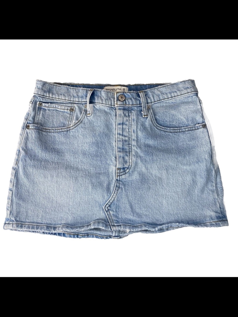 Abercrombie and Fitch Y2K  Denim 90s Low Rise Micro Mini Skirt Size 8 Light Wash